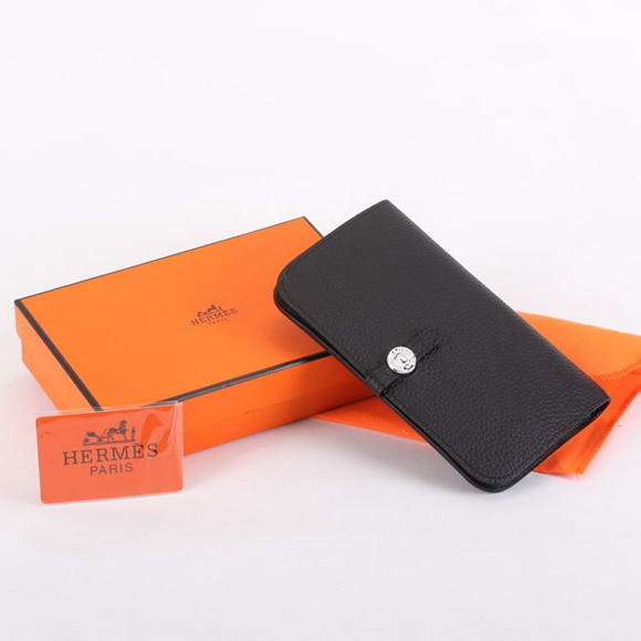 1:1 Quality Hermes Dogon Combined Wallets A508 Black Replica